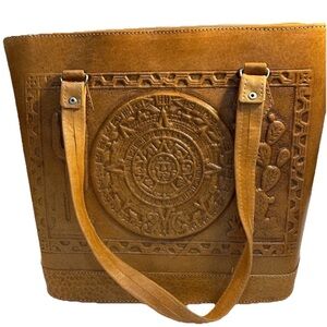Chic Brown Embossed Tote Bag